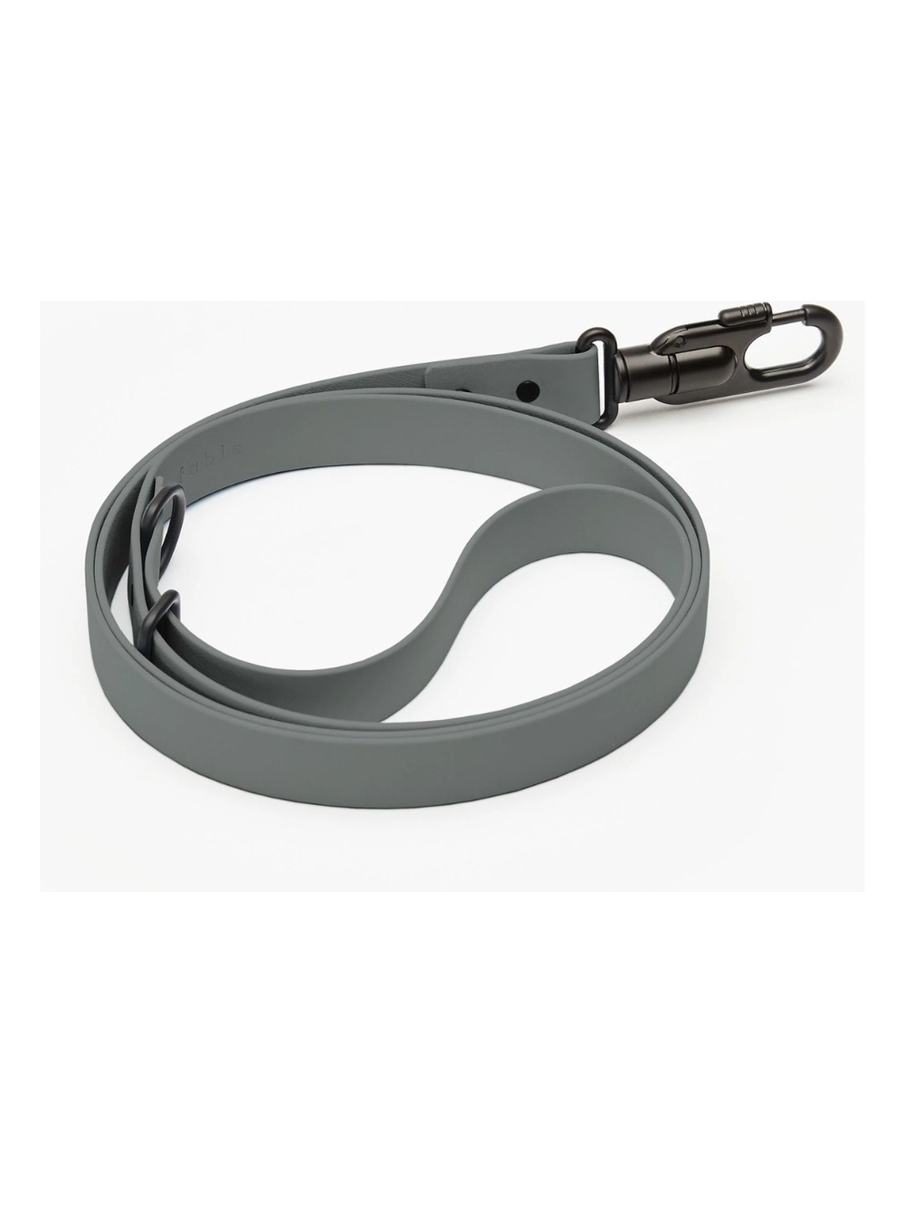 Fable Leather Dog Leash in Slate Gray with Gunmetal Hardware
